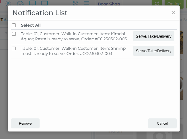 Kitchen Notification